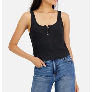 Lucky Brand Black Henley Tank